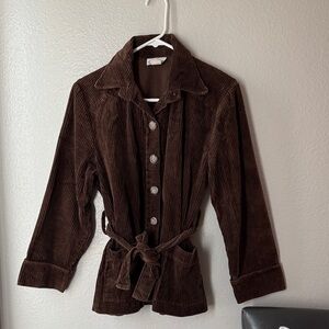 Elegant Brown Corduroy Women's Blazer